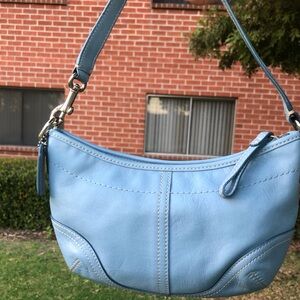 Vintage coach y2k mini blue leather soho bag